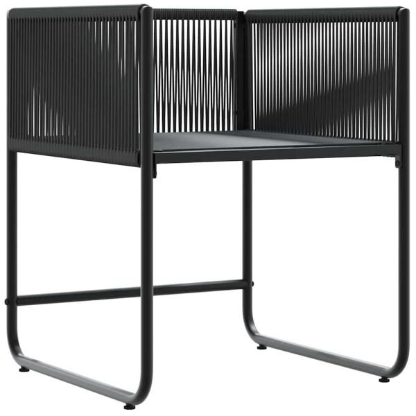 Gartenstühle mit Kissen 4er-Set Schwarz Poly Rattan