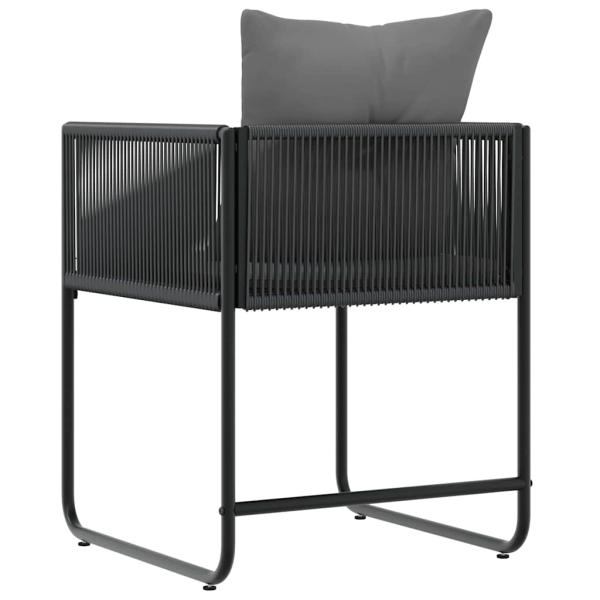 Gartenstühle mit Kissen 4er-Set Schwarz Poly Rattan
