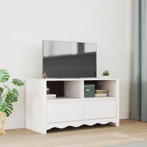 ARDEBO.de - TV-Schrank ""DRAMMEN"" Weiß 99x43x55 cm Massivholz Kiefer