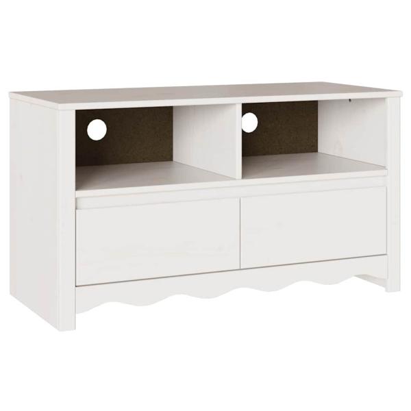 TV-Schrank ""DRAMMEN"" Weiß 99x43x55 cm Massivholz Kiefer