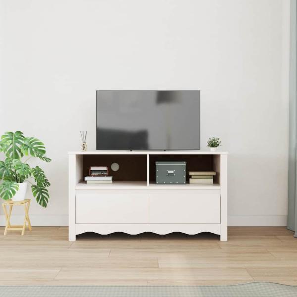 TV-Schrank ""DRAMMEN"" Weiß 99x43x55 cm Massivholz Kiefer