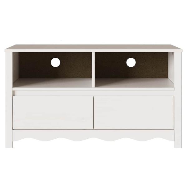 TV-Schrank ""DRAMMEN"" Weiß 99x43x55 cm Massivholz Kiefer
