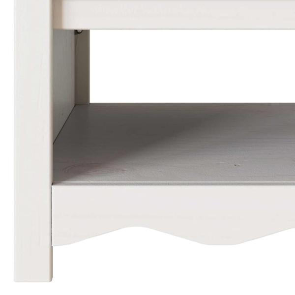 Couchtisch ""DRAMMEN"" Weiß 99x55x45 cm Massivholz Kiefer