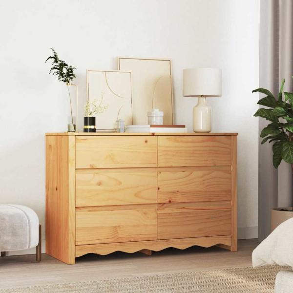 ARDEBO.de - Kommode ""DRAMMEN"" 111x43x73,5 cm Massivholz Kiefer