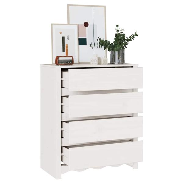Kommode ""DRAMMEN"" Weiß 76,5x40x91 cm Massivholz Kiefer