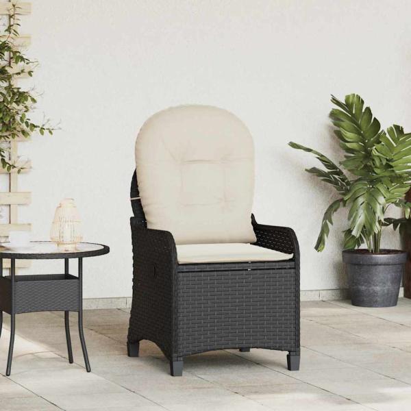 ARDEBO.de - Relaxsessel mit Kissen Schwarz Poly-Rattan