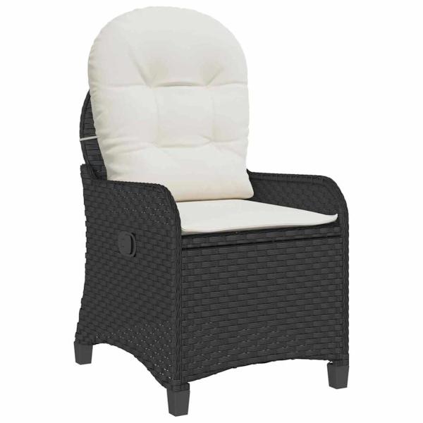 Relaxsessel mit Kissen Schwarz Poly-Rattan