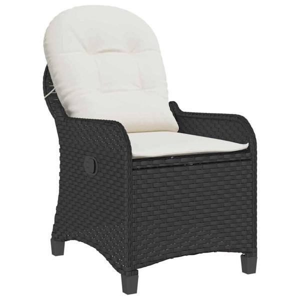 Relaxsessel mit Kissen Schwarz Poly-Rattan