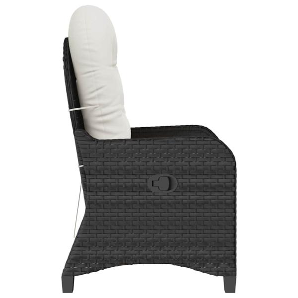 Relaxsessel mit Kissen Schwarz Poly-Rattan