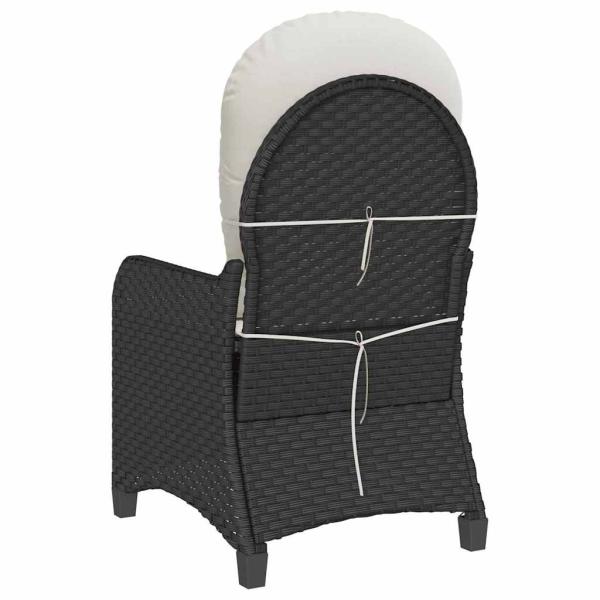 Relaxsessel mit Kissen Schwarz Poly-Rattan