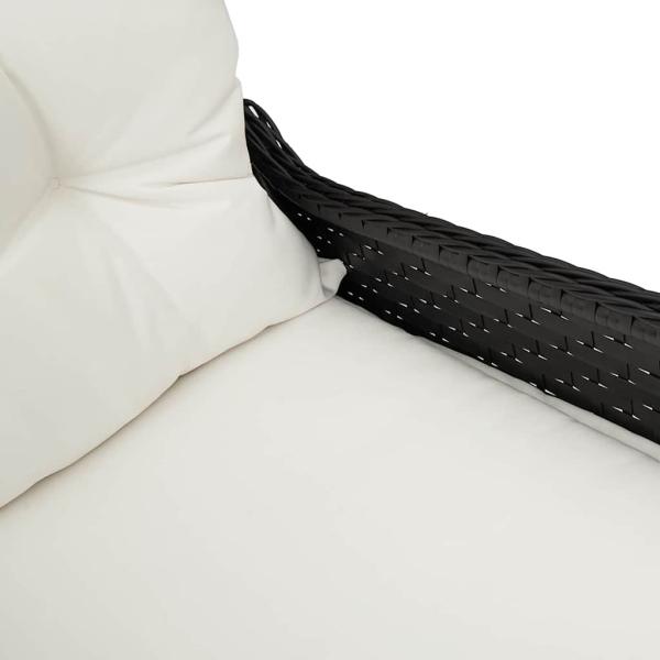Relaxsessel mit Kissen Schwarz Poly-Rattan