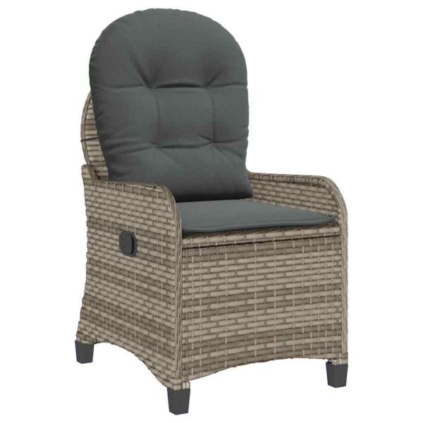 Relaxsessel mit Kissen Grau Poly Rattan