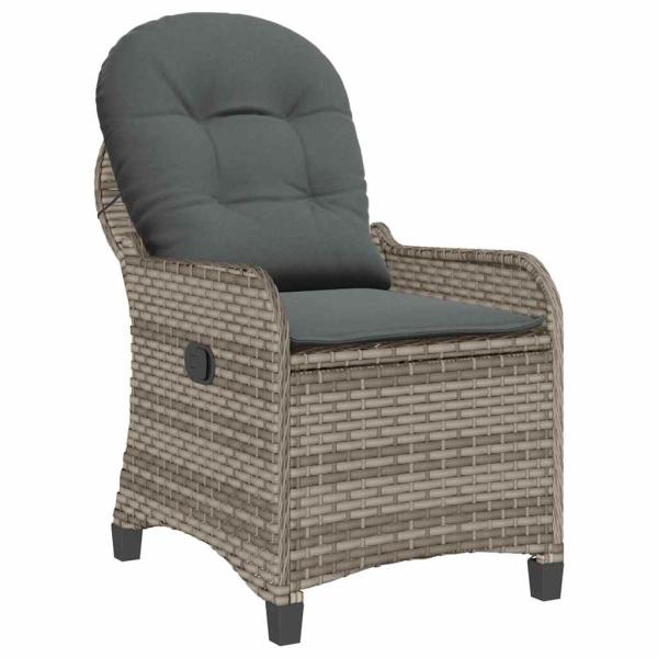 Relaxsessel mit Kissen Grau Poly Rattan