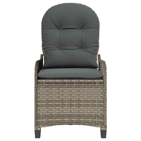Relaxsessel mit Kissen Grau Poly Rattan