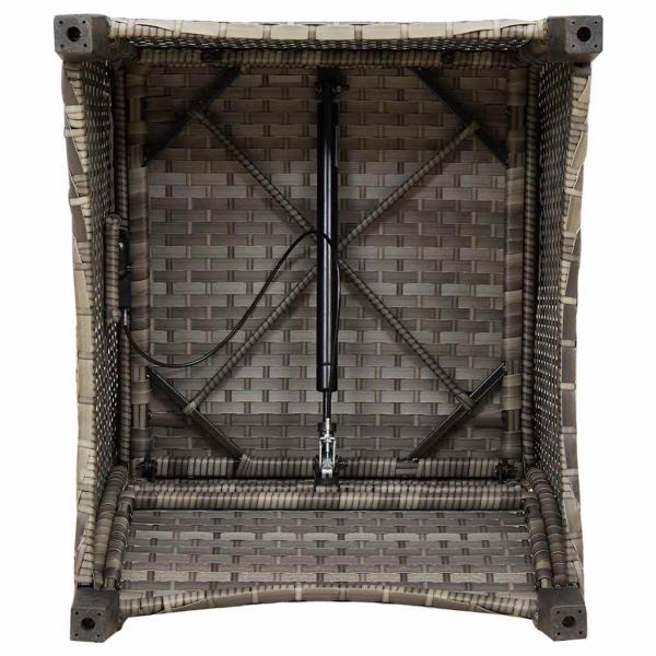 Relaxsessel mit Kissen Grau Poly Rattan