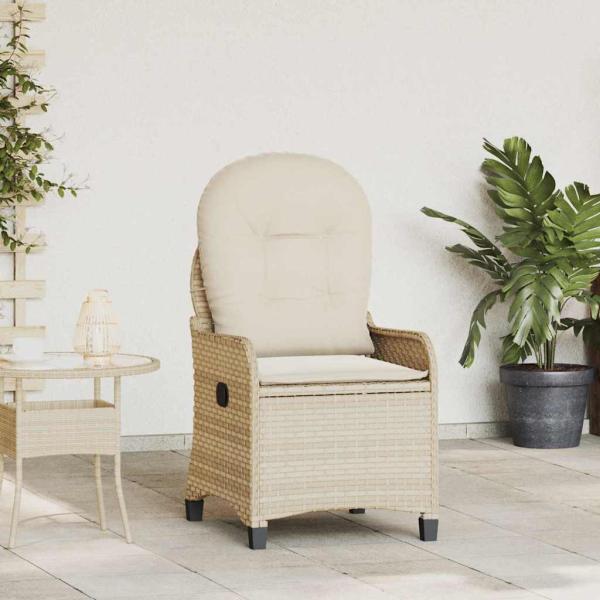 ARDEBO.de - Relaxsessel mit Kissen Beige Poly-Rattan