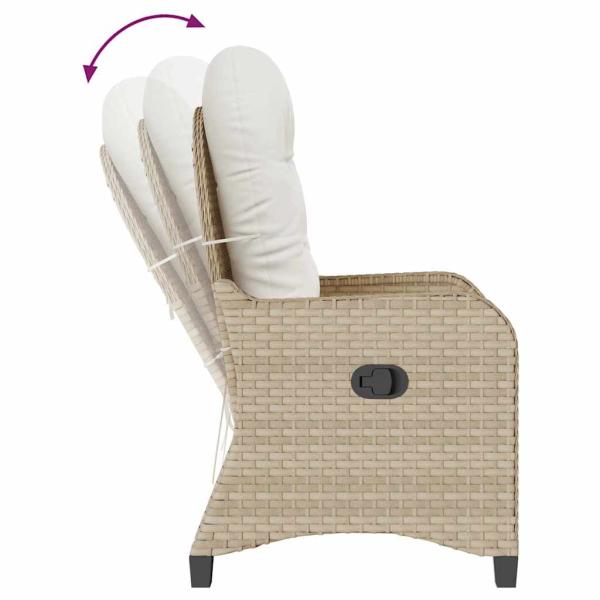 Relaxsessel mit Kissen Beige Poly-Rattan