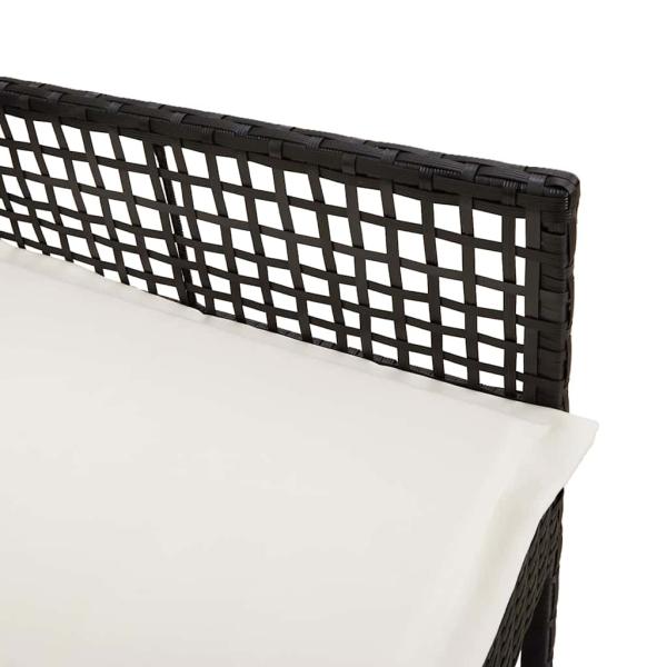 Gartenstühle 2 Stück mit Kissen Schwarz Poly Rattan