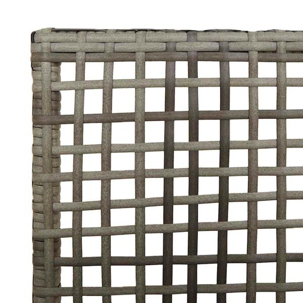 Gartenstühle 2 Stück mit Kissen Grau Poly Rattan