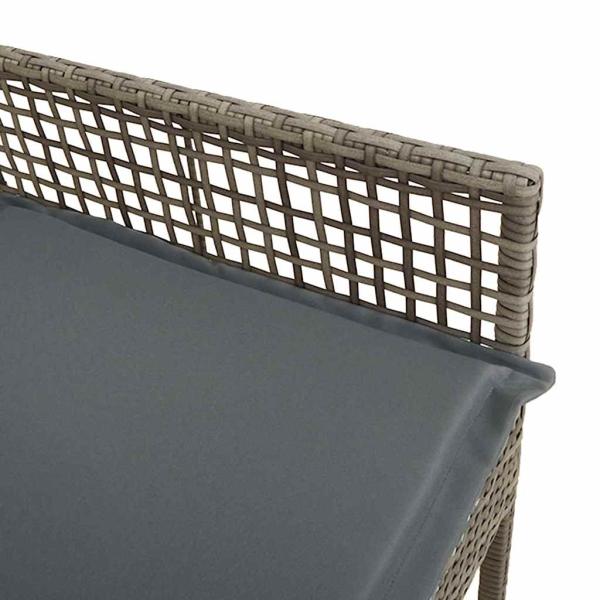 Gartenstühle 2 Stück mit Kissen Grau Poly Rattan