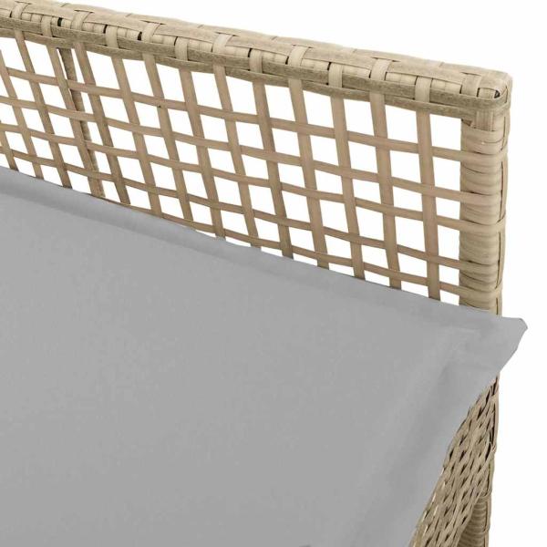 Gartensessel 2 Stück mit Kissen Beige Poly Rattan