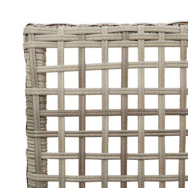 Gartenstühle 2 Stück mit Kissen Hellgrau Poly Rattan