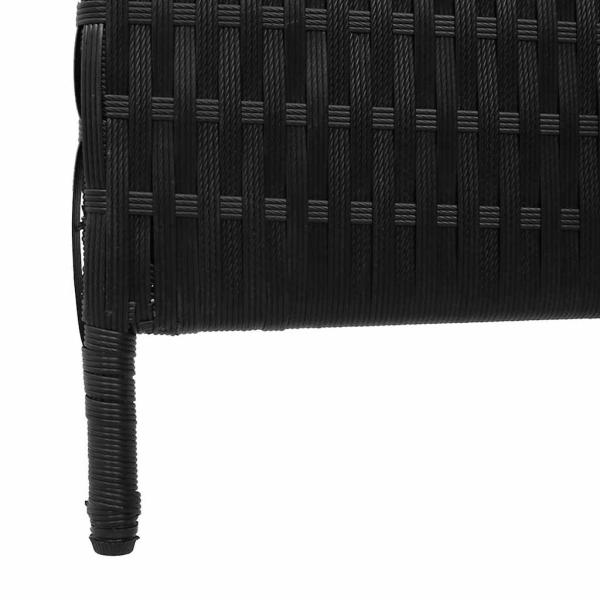 Raumteiler 3-Panel Faltbar Schwarz 146x180 cm Poly Rattan