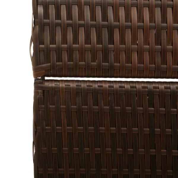 Raumteiler 3 Paneele Faltbar Braun 146x180 cm Poly Rattan