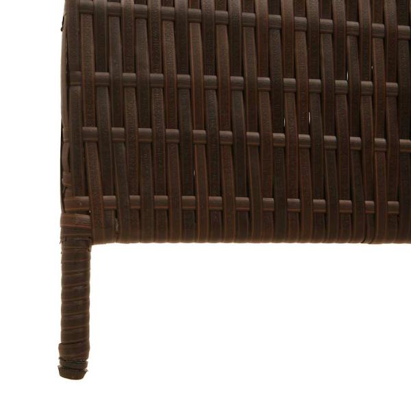 Raumteiler 3 Paneele Faltbar Braun 146x180 cm Poly Rattan