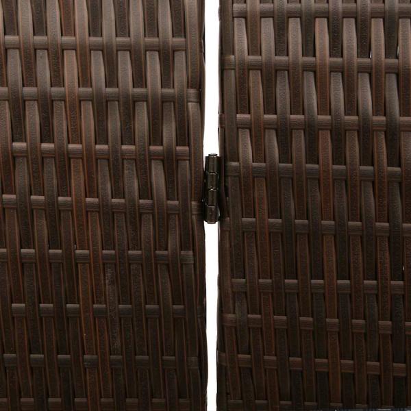 Raumteiler 4 Paneele Faltbar Braun 195x180 cm Poly Rattan
