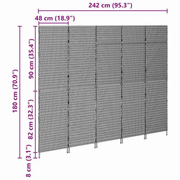 Raumteiler Beige Holz Groß Faltbar Raumteiler Rechteckig