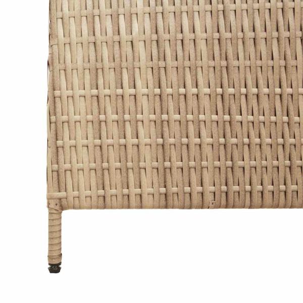 Raumteiler 3 Paneele Faltbar Beige 146x200 cm Poly Rattan