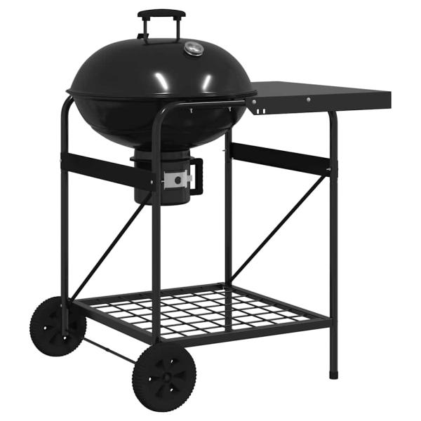 Grillwagen Schwarz mit Deckel 96x72x113 cm Metall