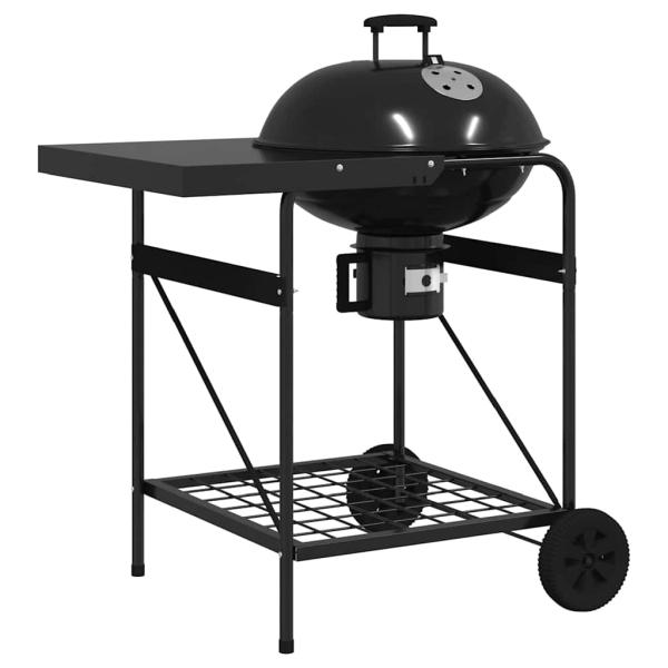 Grillwagen Schwarz mit Deckel 96x72x113 cm Metall