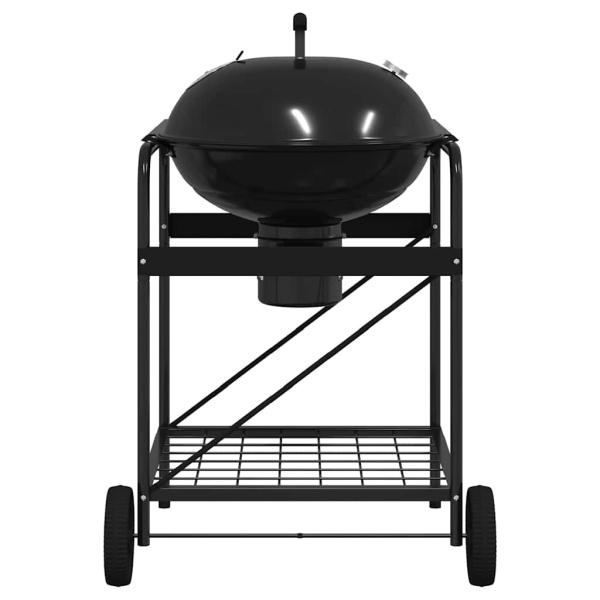 Grillwagen Schwarz mit Deckel 96x72x113 cm Metall