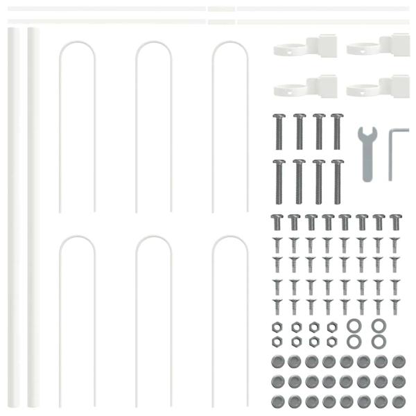 Gartenzaun Weiß Stahl 170 x 60 cm Langlebig Gartenzaunpanel