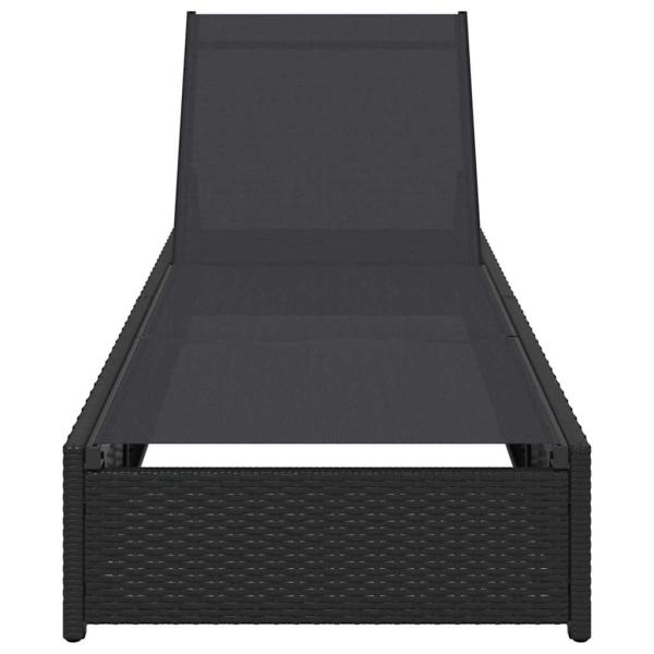 Sonnenliege Schwarz 60x200x27 cm Poly Rattan