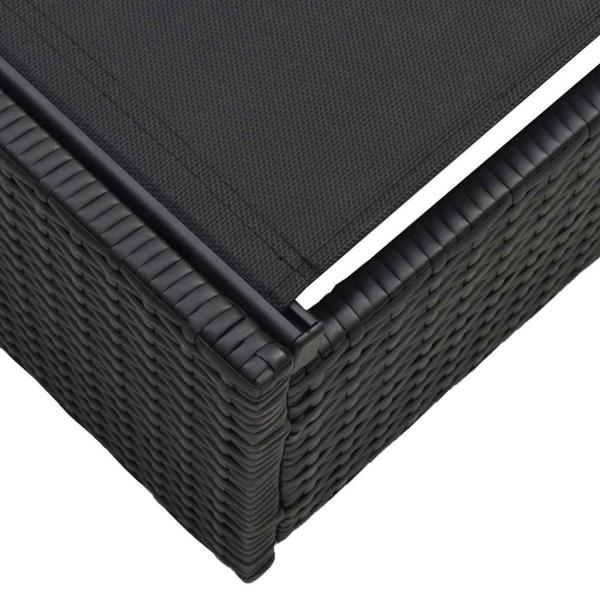Sonnenliege Schwarz 60x200x27 cm Poly Rattan