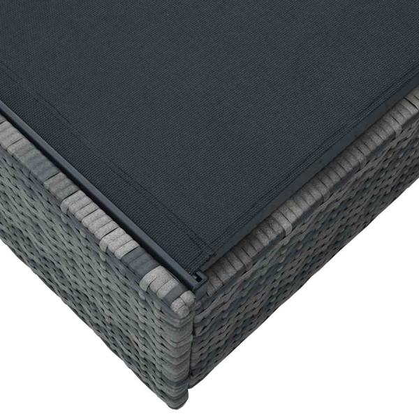 Sonnenliege Grau 60x200x27 cm Poly Rattan