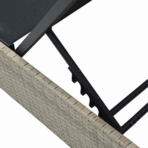 Sonnenliege Beige 60x200x27 cm Poly Rattan