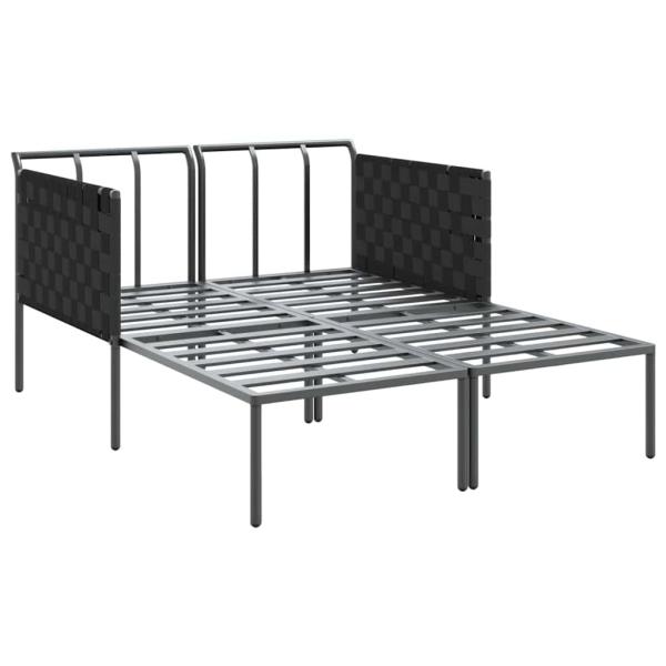 Sonnenliege mit Kissen für 2 Personen Anthrazit 115x153x69,5 cm Stahl