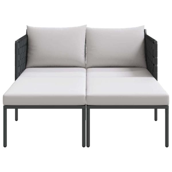 Sonnenliege mit Kissen für 2 Personen Anthrazit 115x153x69,5 cm Stahl