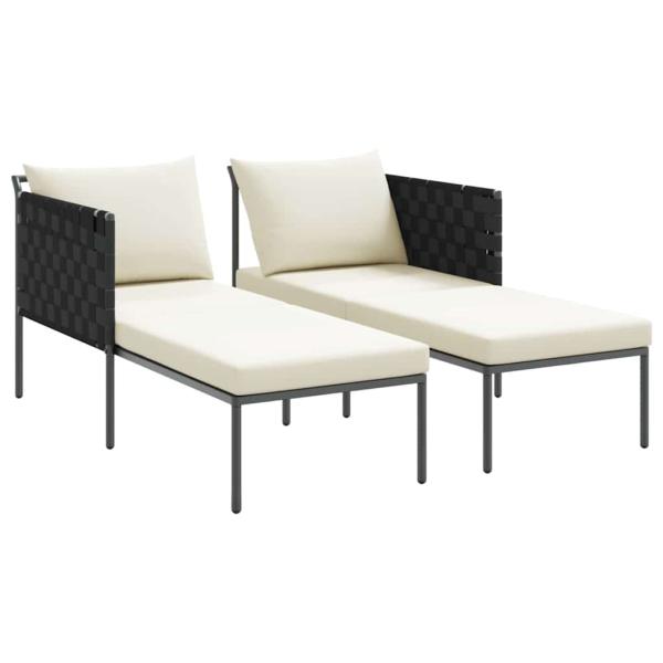 Sonnenliege mit Kissen für 2 Personen Anthrazit 115x153x69,5 cm Stahl