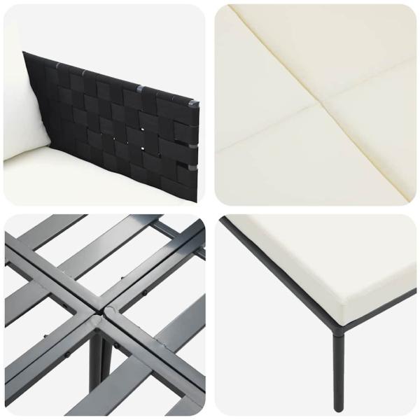 Sonnenliege mit Kissen für 2 Personen Anthrazit 115x153x69,5 cm Stahl