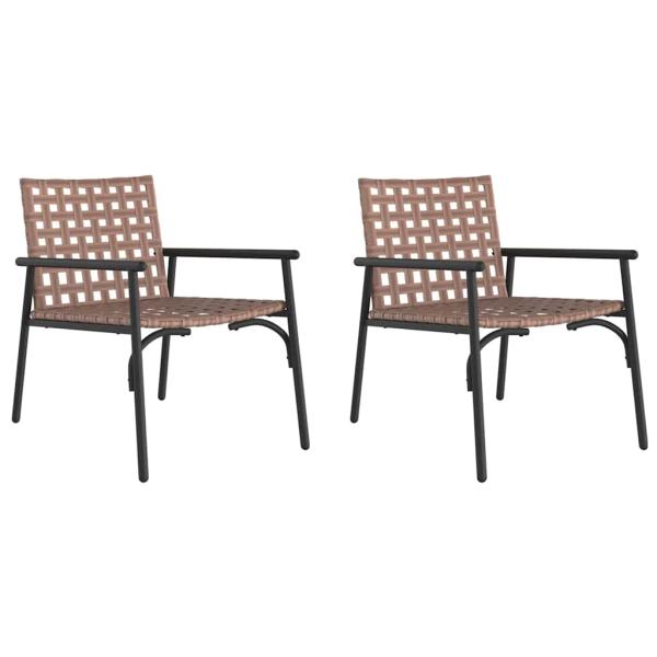 Gartenstühle 2 Stück Schwarz 79x56x73,5 cm Poly Rattan