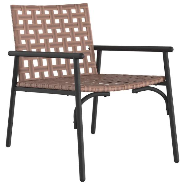 4-teiliges Outdoor-Coffee-Set aus braunem Rattan und Stahl