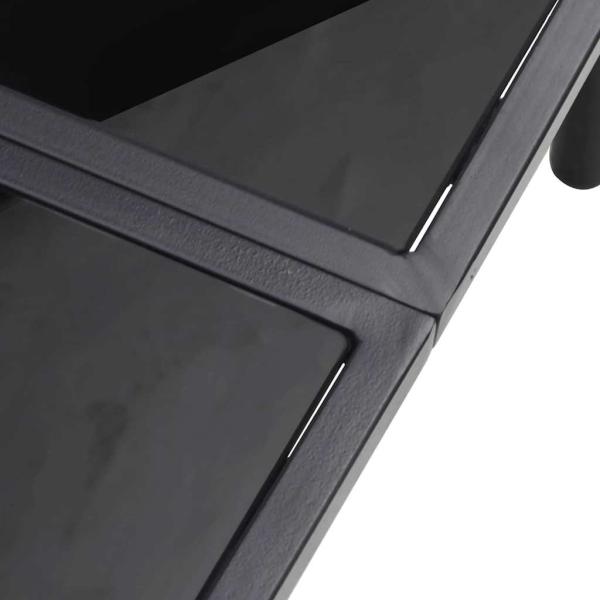 4-teiliges Outdoor-Coffee-Set aus braunem Rattan und Stahl