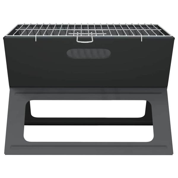 Faltbarer Holzkohle-Grill Schwarz 46x30x31 cm aus Stahl