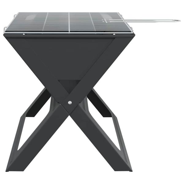 Faltbarer Holzkohle-Grill Schwarz 46x30x31 cm aus Stahl