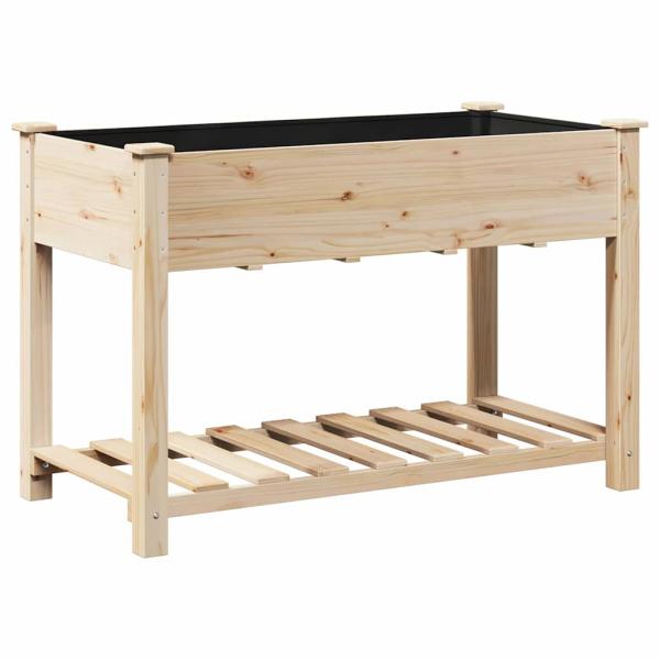 Gartenpflanzer mit Regal 115x59x76 cm aus massivem Kiefernholz